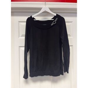 Lauren Ralph Lauren Black Boatneck Horse Bit Sweater sz 1X NWOT
